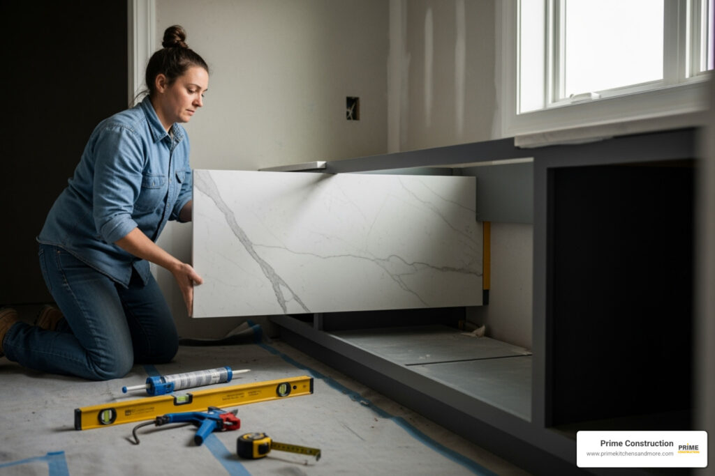 install marble vanity top