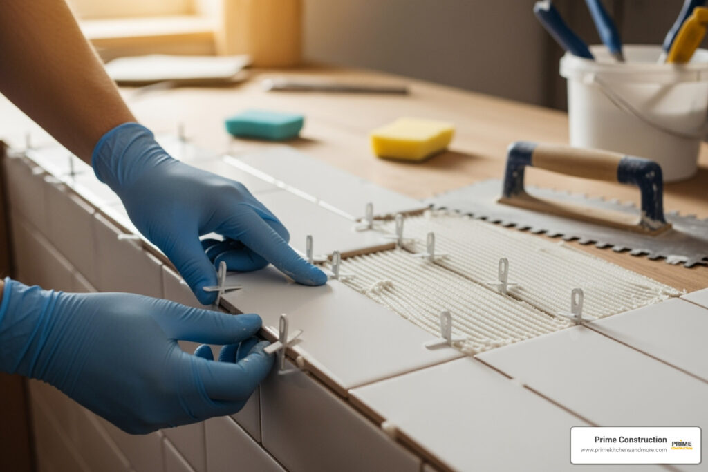 kitchen tile setting