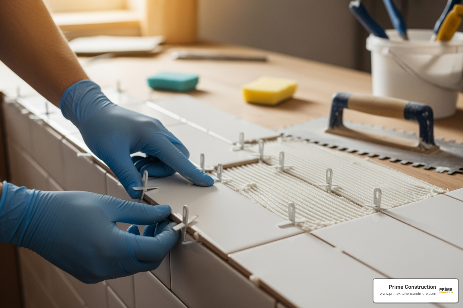 kitchen tile setting