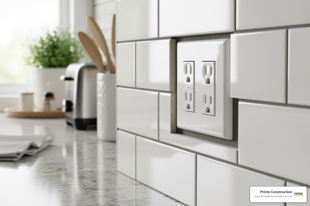 backsplash tile around outlets