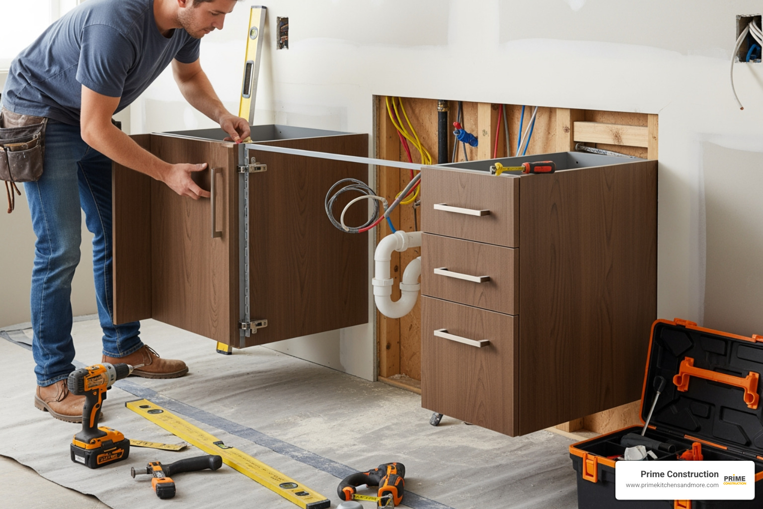 Bathroom vanity installation