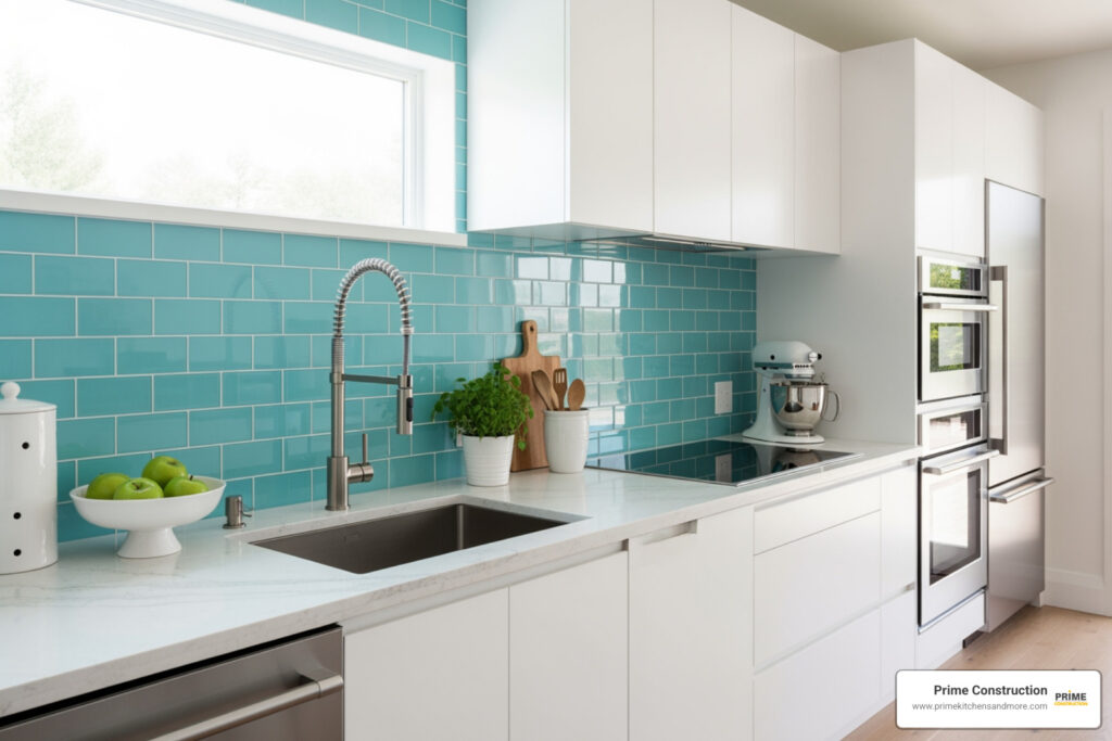 turquoise kitchen backsplash tiles