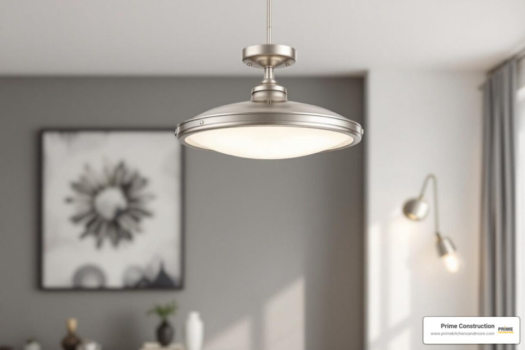 Brushed nickel lighting