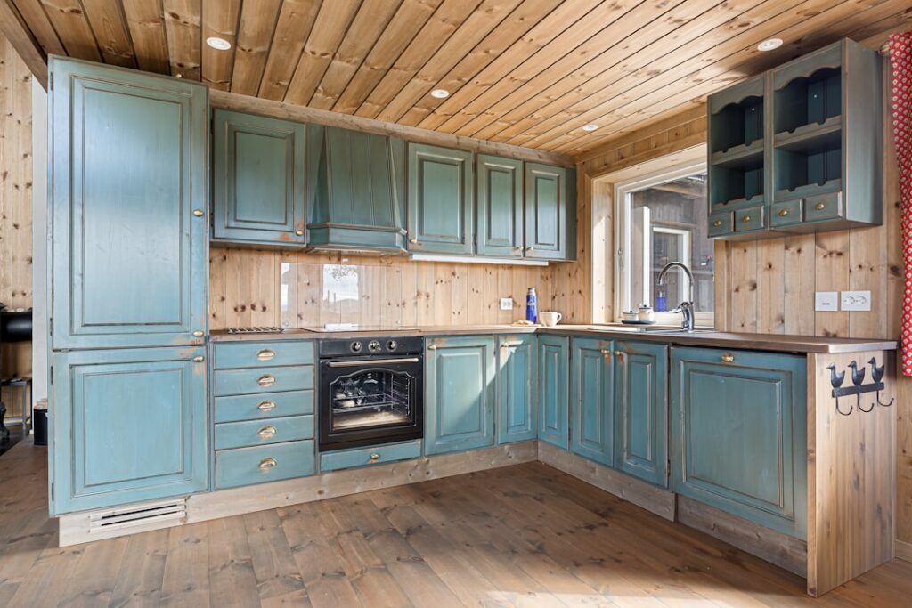 blue traditional kitchen