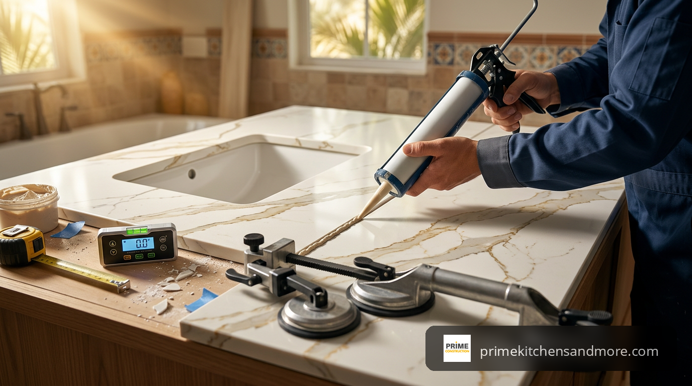 quartz countertop bathroom in Orlando FL