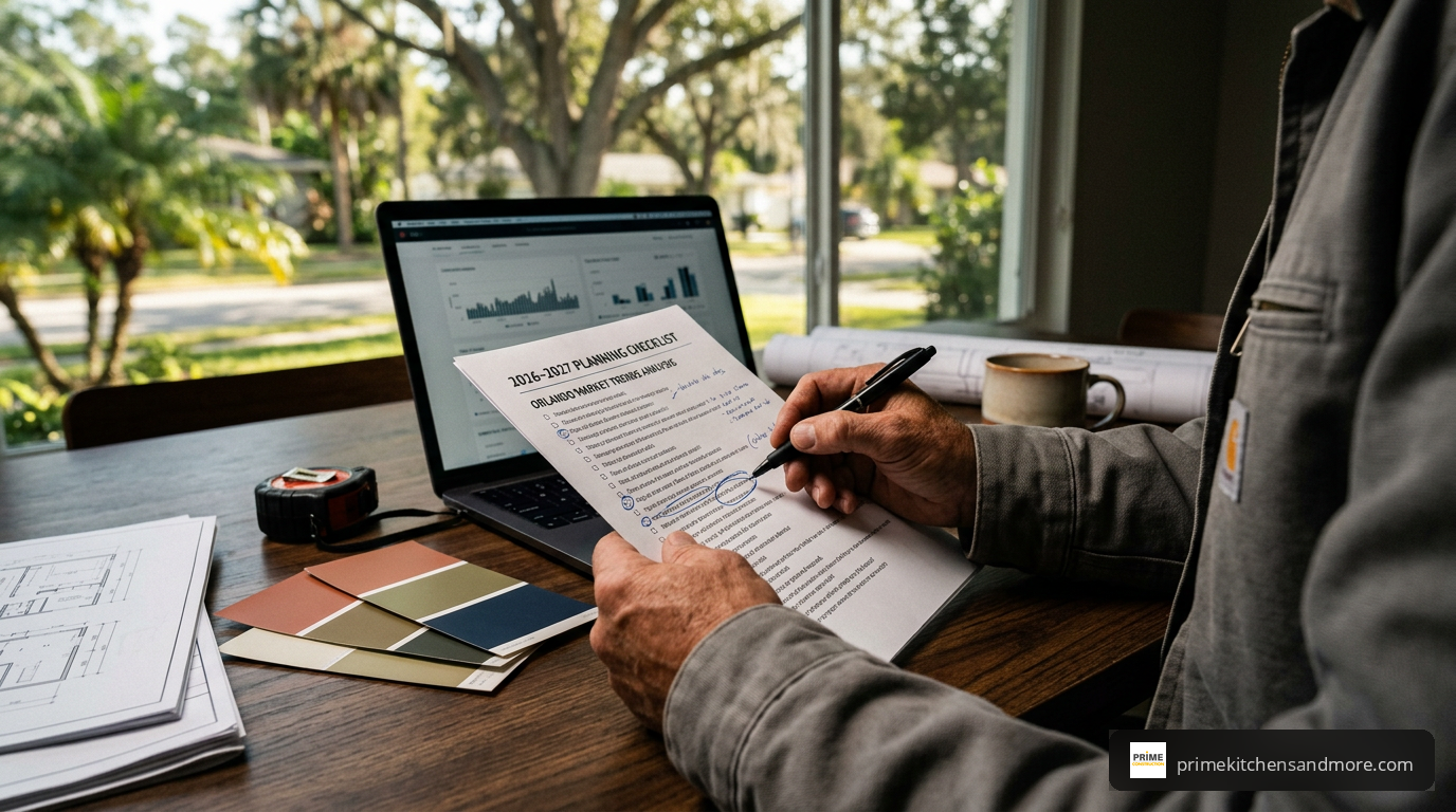 kitchen remodeling project management checklist in Orlando FL