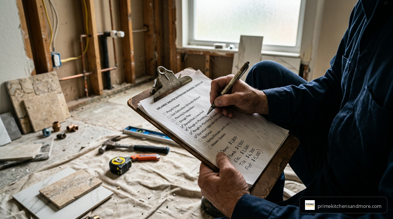 master bathroom remodel checklist in Orlando FL