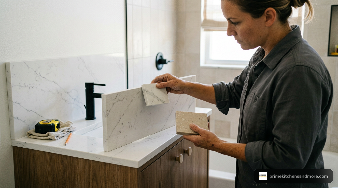 best quartz colors for small bathroom in Orlando FL